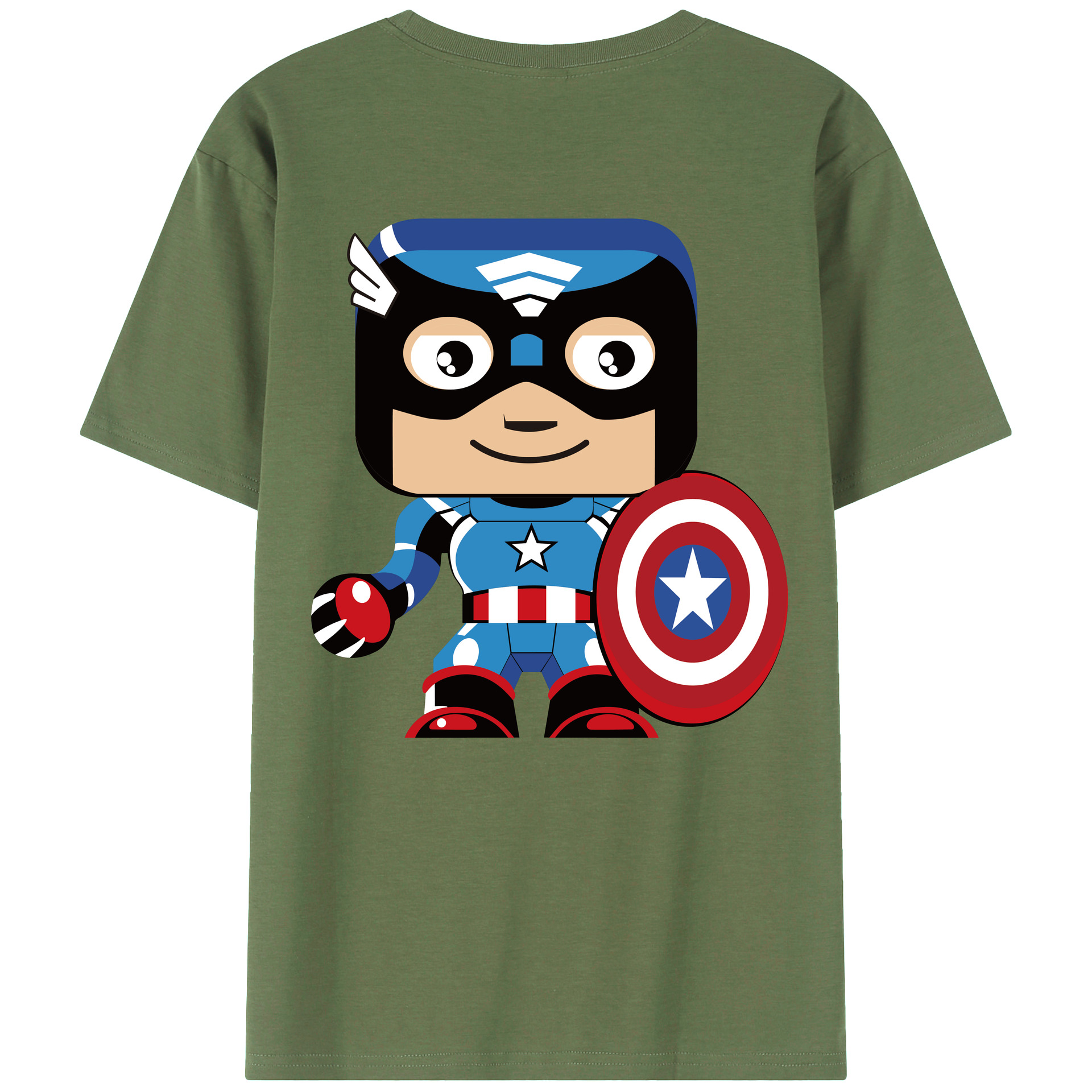 （画像用） アベンジャーズ The Avengers 綿100％ メンズ半袖Tシャツ（バックプリント） 通気性